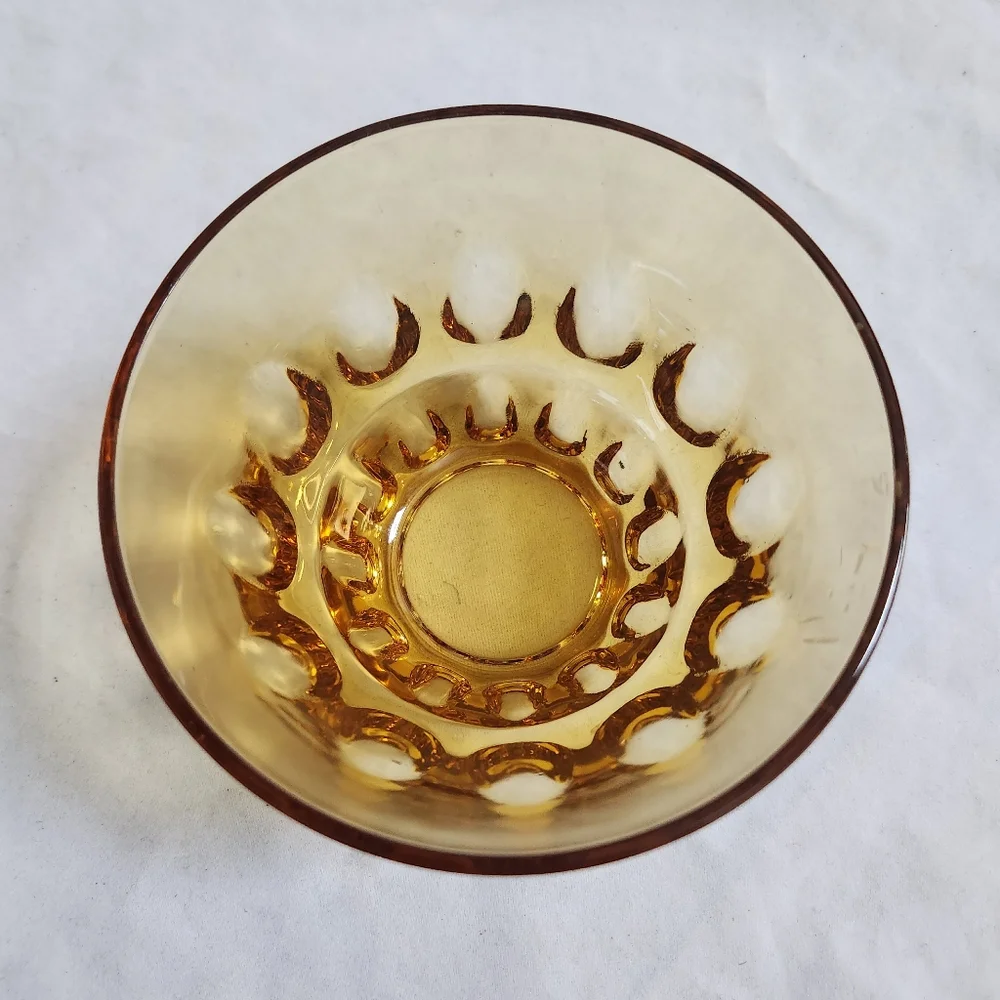 Vintage Amber Yellow Glass Candy Dish